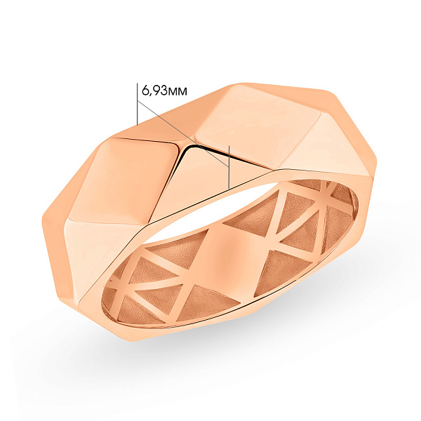 Кольцо из красного золота без камней (арт. 155449) – изображение 3