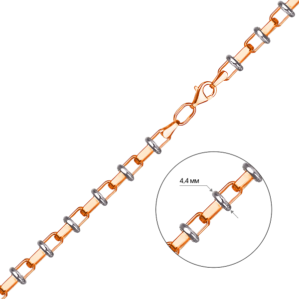 Золотая цепочка в комбинированном цвете металла (арт. 350841кб) – изображение 2