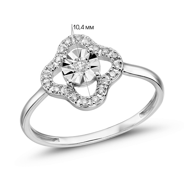 Золотое кольцо с бриллиантами (арт. К011909010б) – изображение 4