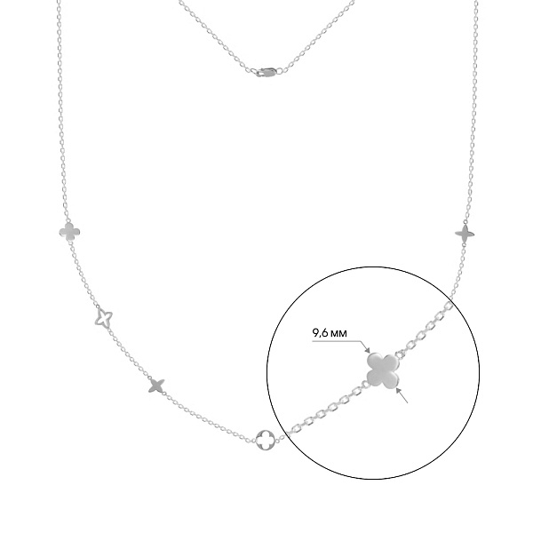 Кольє з білого золота (арт. 351495б) – зображення 2