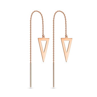 Сережки-протяжки з червоного золота (арт. 109409)