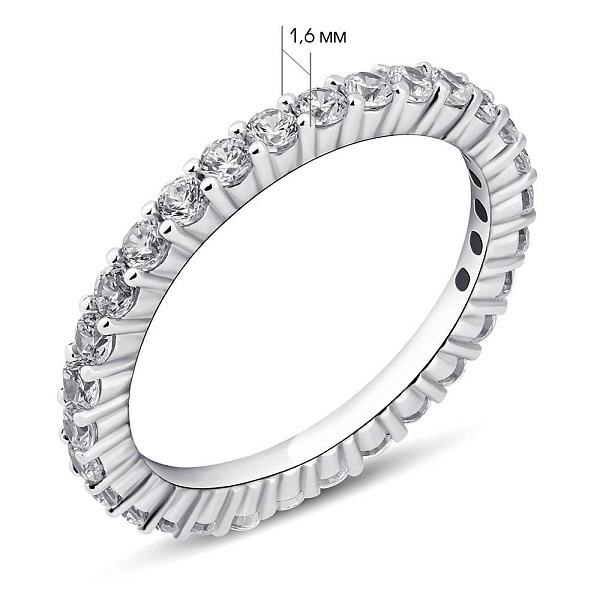 Серебряное кольцо с дорожкой из фианитов (арт. 7501/5372/2) – изображение 2