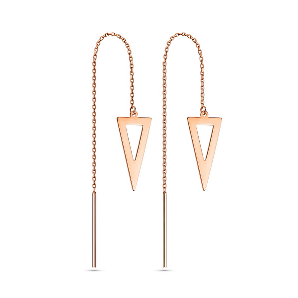 Сережки-протяжки з червоного золота (арт. 109409) – зображення 1