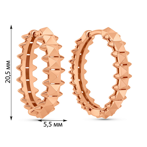 Серьги-кольца из красного золота (арт. 1091388/20) – изображение 4