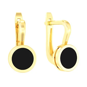 Золоті сережки Лýна з емаллю (арт. 111081/1жч)