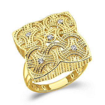 Золотое кольцо с фианитами Francelli (арт. е156606ж)