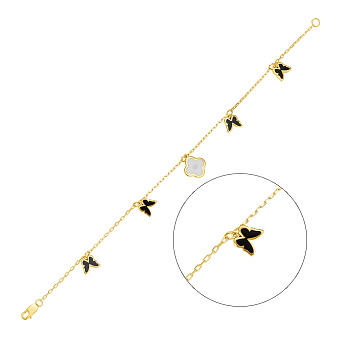 Фото Браслет «Бабочки» из желтого золота с эмалью (арт. 324439же)