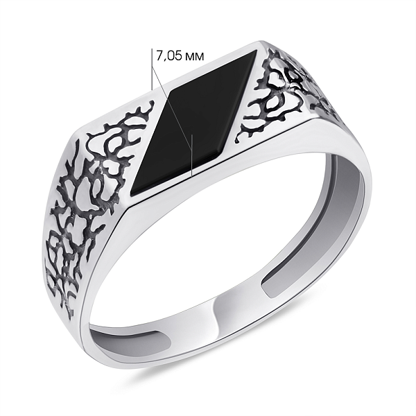 Печатка срібна з оніксом (арт. 7906/1706о) – зображення 2