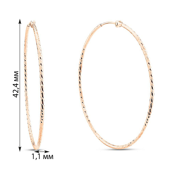 Серьги-кольца из красного золота (арт. 1091730/40) – изображение 3