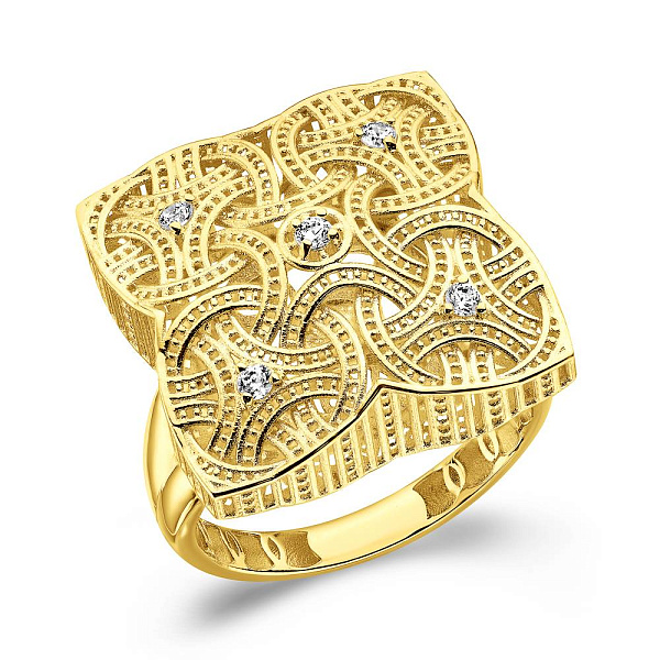 Золотое кольцо с фианитами Francelli (арт. е156606ж) – изображение 1