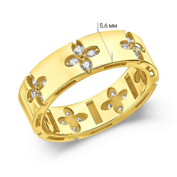 Кольцо из желтого золота и фианитами (арт. 156051ж) – изображение 4