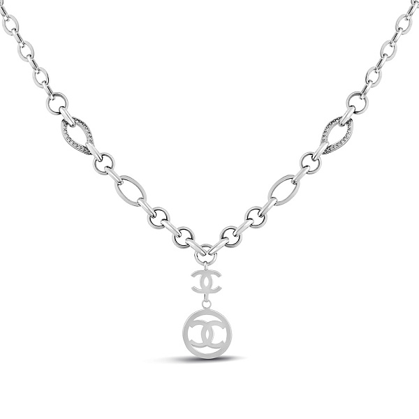 Колье из белого золота с фианитами (арт. 351375б) – изображение 1