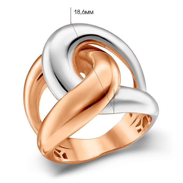 Массивное кольцо из красного и белого золота (арт. 156416кб) – изображение 4