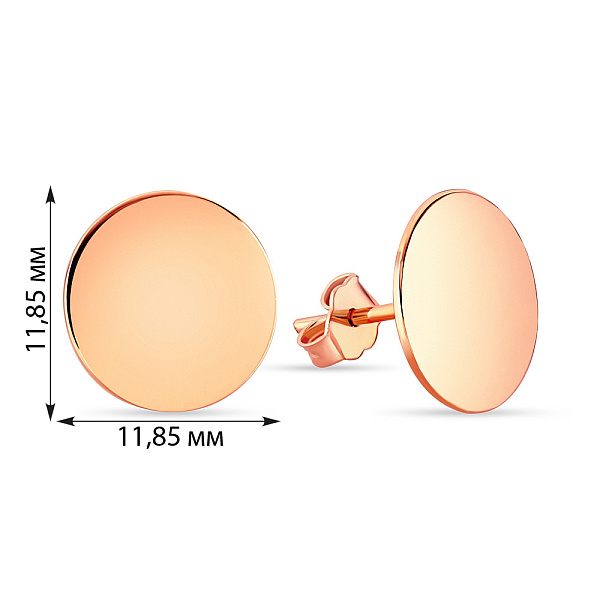 Золотые пусеты «Монеты» (арт. 106642) – изображение 2