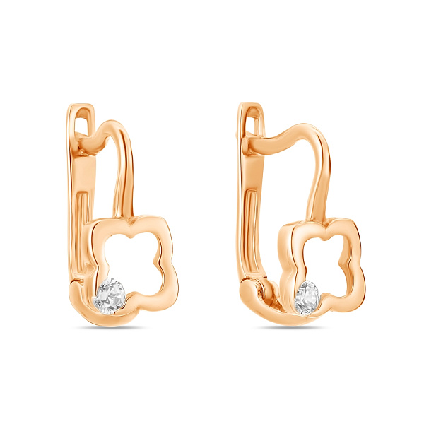 Золоті сережки з фіанітами (арт. 106983) – зображення 1