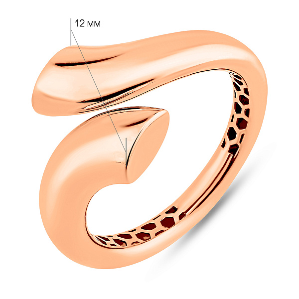 Каблучка з червоного золота без каміння (арт. 156621) – зображення 3