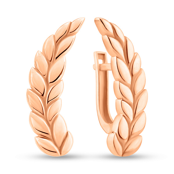 Серьги из красного золота Колосок (арт. 1091512) – изображение 1