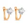Сережки з комбінованого золота з фіанітами (арт. 107137) – зображення 1