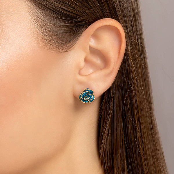 Золотые серьги пусеты Francelli (арт. 105501жс) – изображение 2