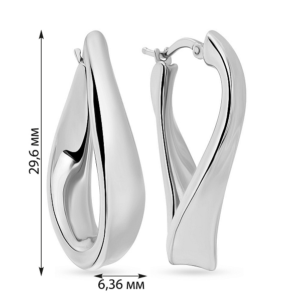 Сережки Завитки з білого золота Francelli (арт. е105583/30б) – зображення 4