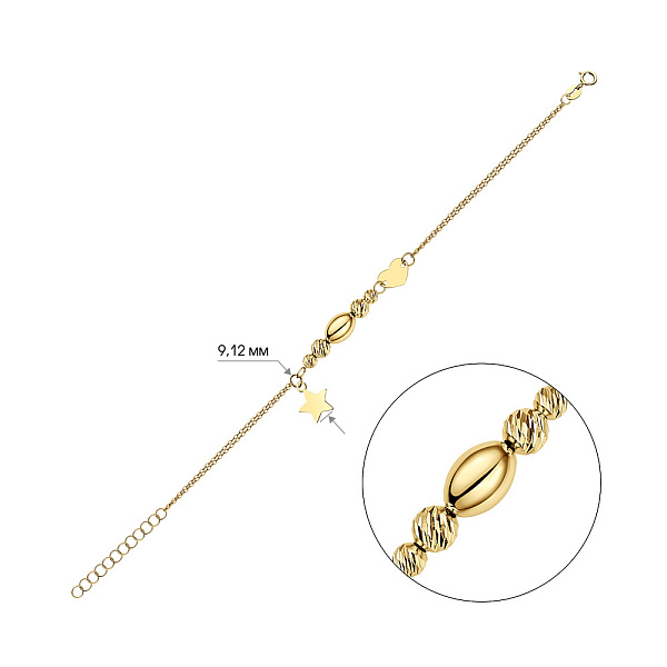 Золотий браслет в жовтому кольорі металу (арт. 325467ж) – зображення 2