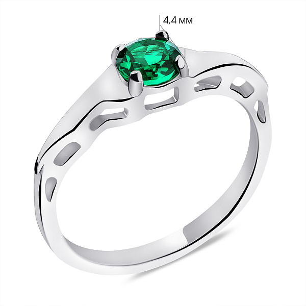Кольцо из серебра с изумрудом (арт. 7501/573Измкп) – изображение 2