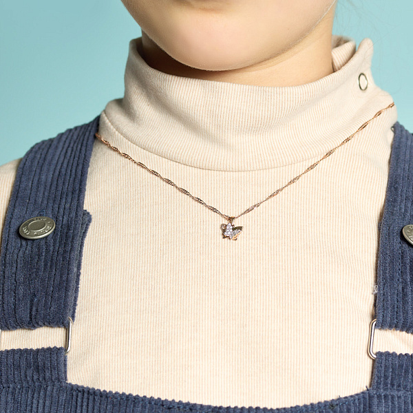 Золотая подвеска Бабочка с фианитами (арт. 440408) – изображение 2