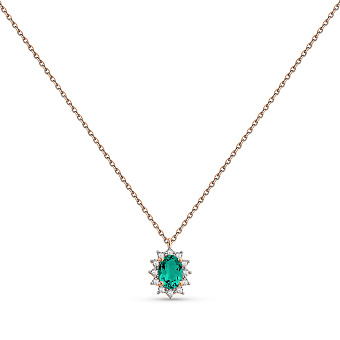 Золотое колье с кварцем и фианитами (арт. 361250Пз)