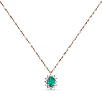 Золоте кольє з кварцом і фіанітами (арт. 361250Пз)