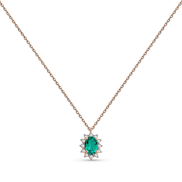 Золотое колье с кварцем и фианитами (арт. 361250Пз) – изображение 1