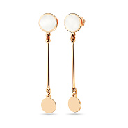 Золотые серьги подвески Лýна с эмалью (арт. 111067еп)