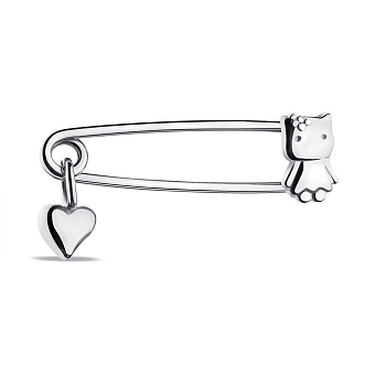 Детская булавка из серебра с подвеской (арт. 7511/БР2/016)