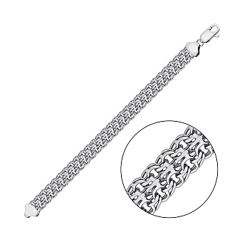 Срібний браслет з плетіння Бісмарк (арт. 03122327ч)