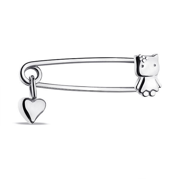 Детская булавка из серебра с подвеской (арт. 7511/БР2/016) – изображение 1