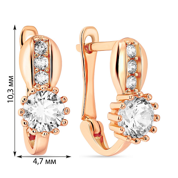 Серьги золотые с фианитами (арт. 107900) – изображение 4