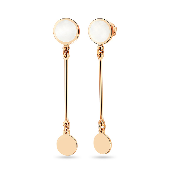 Золотые серьги подвески Лýна с эмалью (арт. 111067еп) – изображение 1