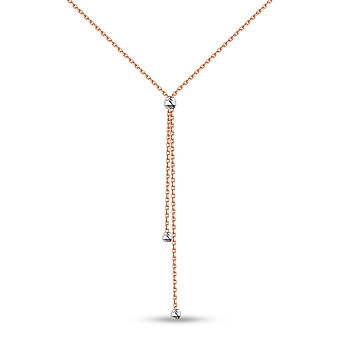 Колье из красного и белого золота без камней (арт. 360180кб)