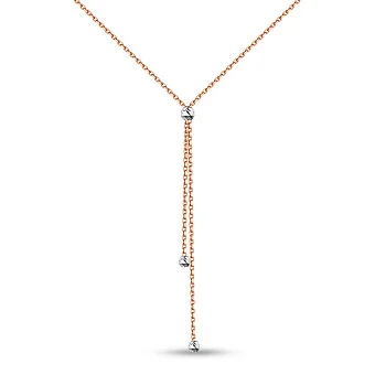 Кольє з червоного і білого золота без каменів (арт. 360180кб)