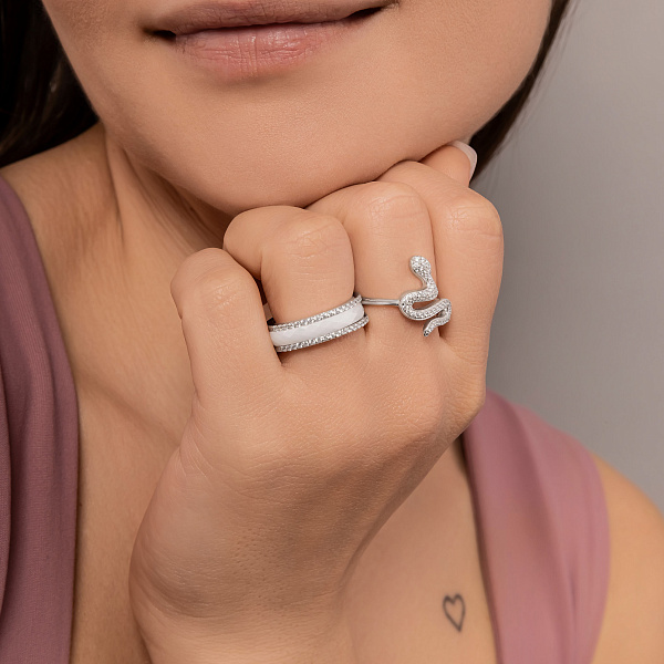Серебряное кольцо Змея с фианитами (арт. 7501/8775) – изображение 2
