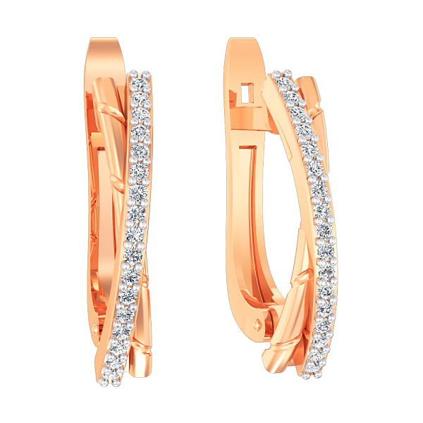 Золоті Синергія сережки з фіанітами (арт. 111043) – зображення 1