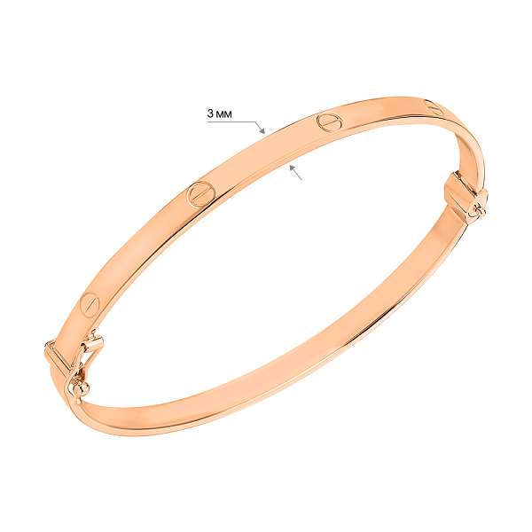 Золотой женский браслет на руку в красном цвете металла (арт. 322944/3) – изображение 3