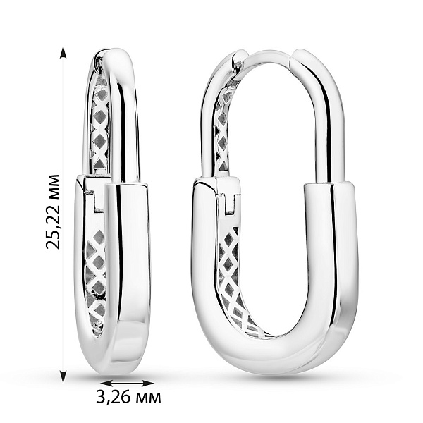 Серьги из белого золота (арт. 1091372б) – изображение 4