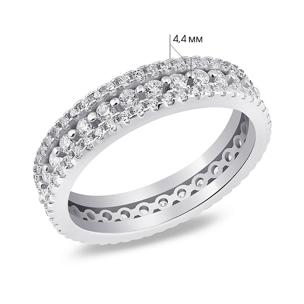 Серебряное кольцо с дорожкой из фианитов (арт. 7501/8024) – изображение 2