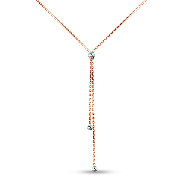 Колье из красного и белого золота без камней (арт. 360180кб) – изображение 1