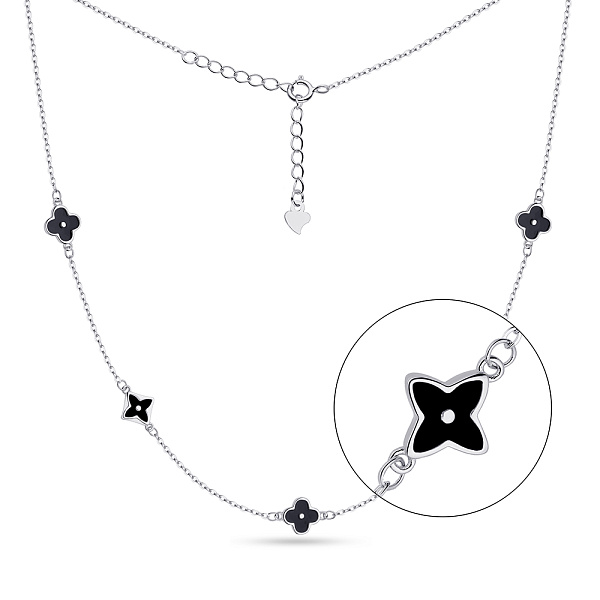 Серебряное колье Клевер (арт. 7507/2032/8еч) – изображение 1