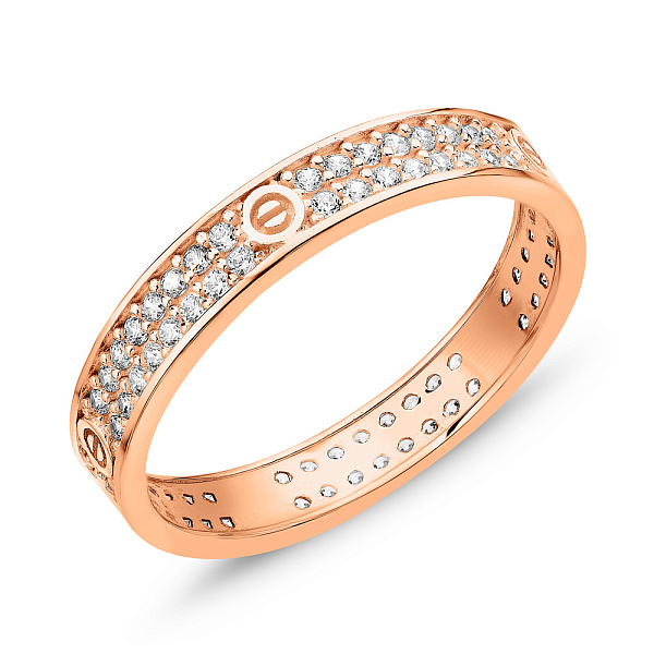 Кольцо из красного золота с фианитами (арт. 155635) – изображение 1