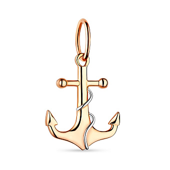 Кулон Якорь из красного золота (арт. 424097кб)