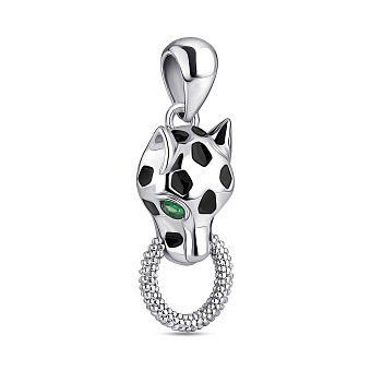 Серебряный кулон с эмалью и фианитами (арт. 7503/4450аз)