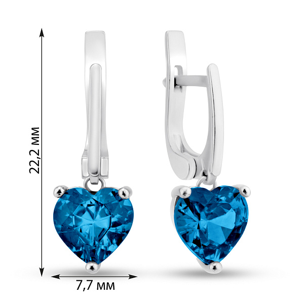 Серьги из серебра с топазом (арт. 7502/617Плсп) – изображение 2