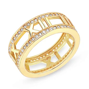 Кольцо из желтого золота с фианитами (арт. 153859ж)